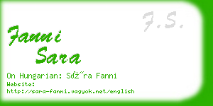 fanni sara business card